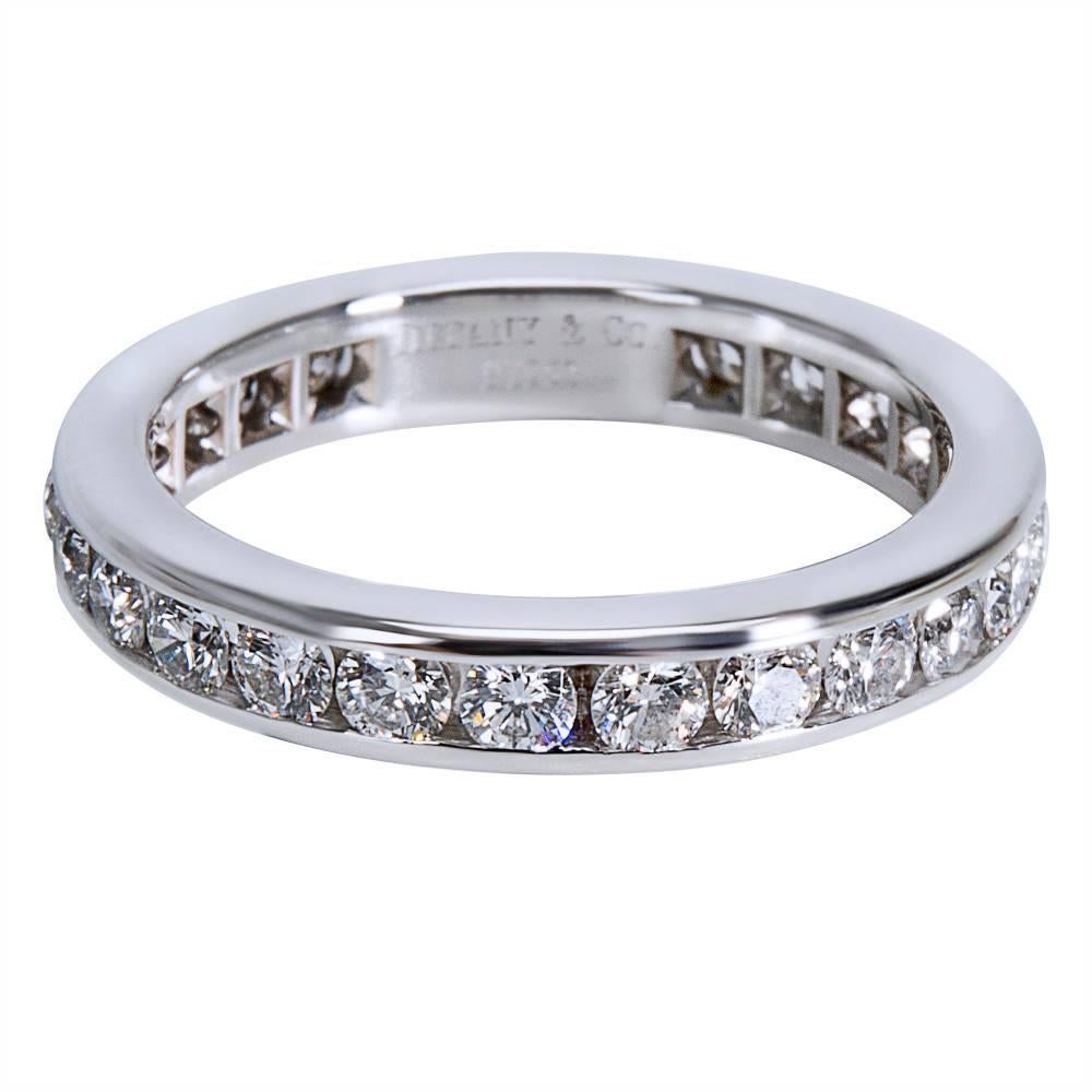 Tiffany & Co. Diamond Channel Set Diamond Wedding Band in Platinum 0.75 Carat