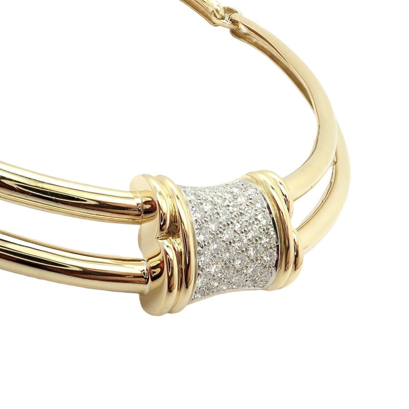 Tiffany & Co Collier ras du cou en or jaune avec diamants en vente 4