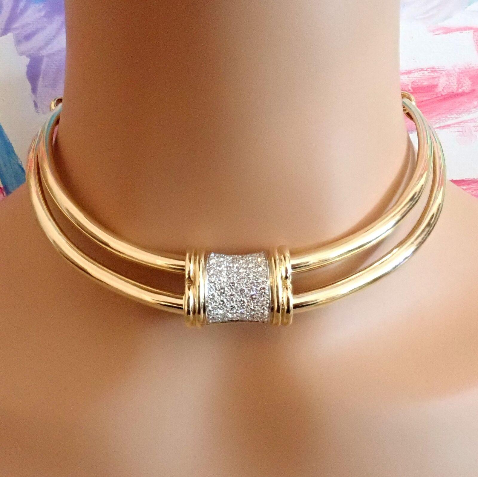 Tiffany & Co Diamond Choker Collar Yellow Gold Necklace For Sale 1