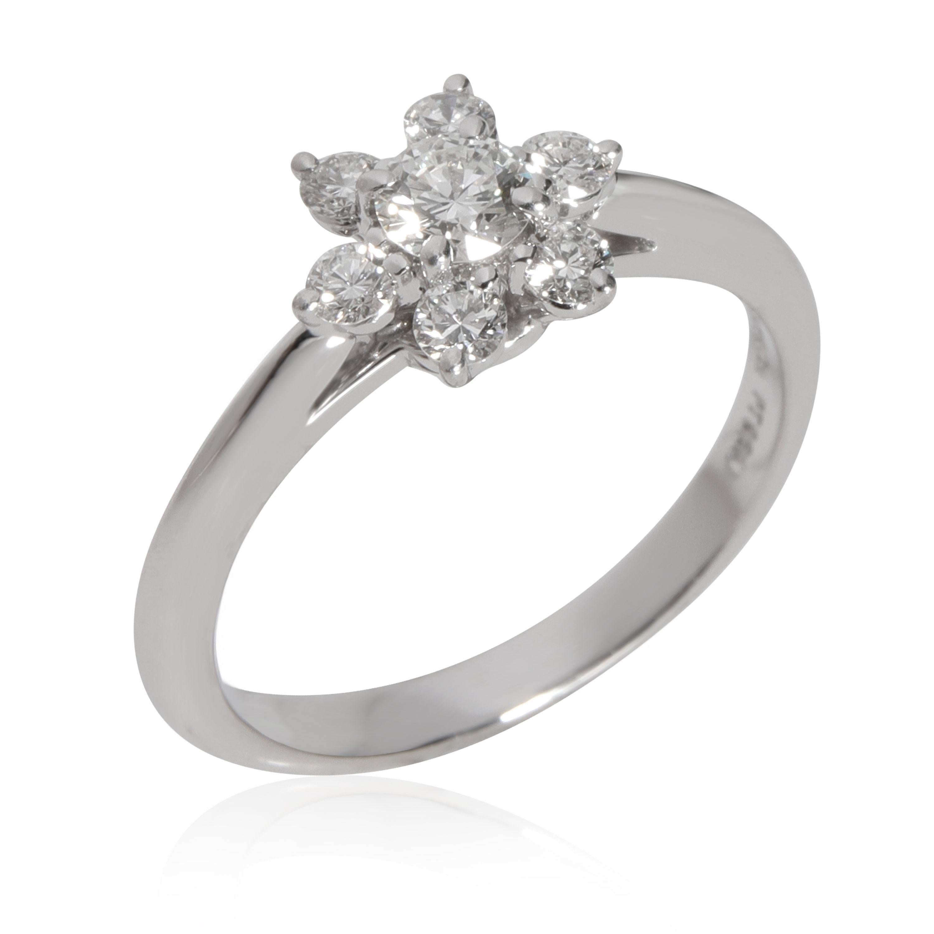 Tiffany & Co. Diamond Cluster Flower Ring in Platinum 0.50 CT In Excellent Condition In New York, NY
