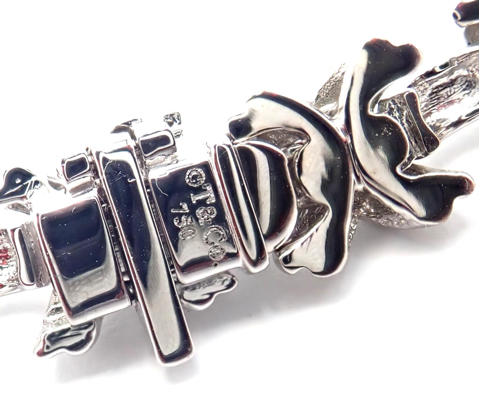 Women's Tiffany & Co Diamond Cluster Signature X White Gold Link Necklace For Sale