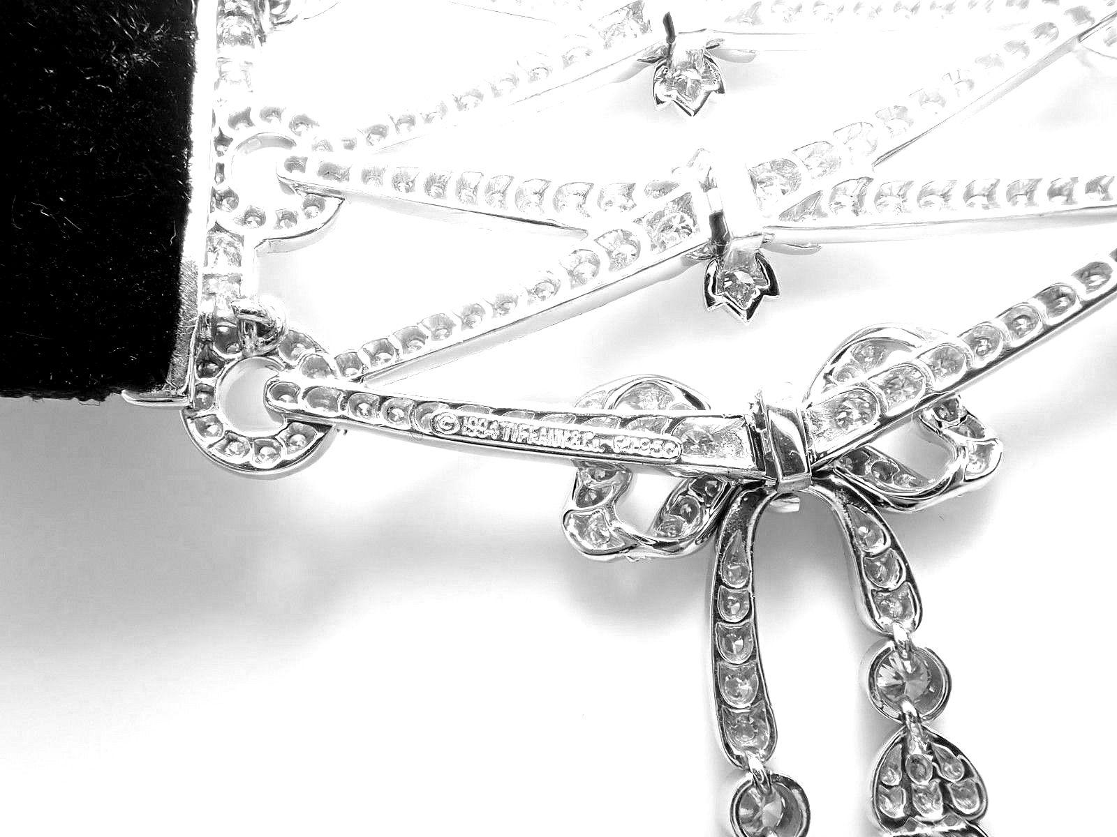 Tiffany & Co. Diamond Corset Pearl and Velvet Collar Choker Platinum Necklace 2