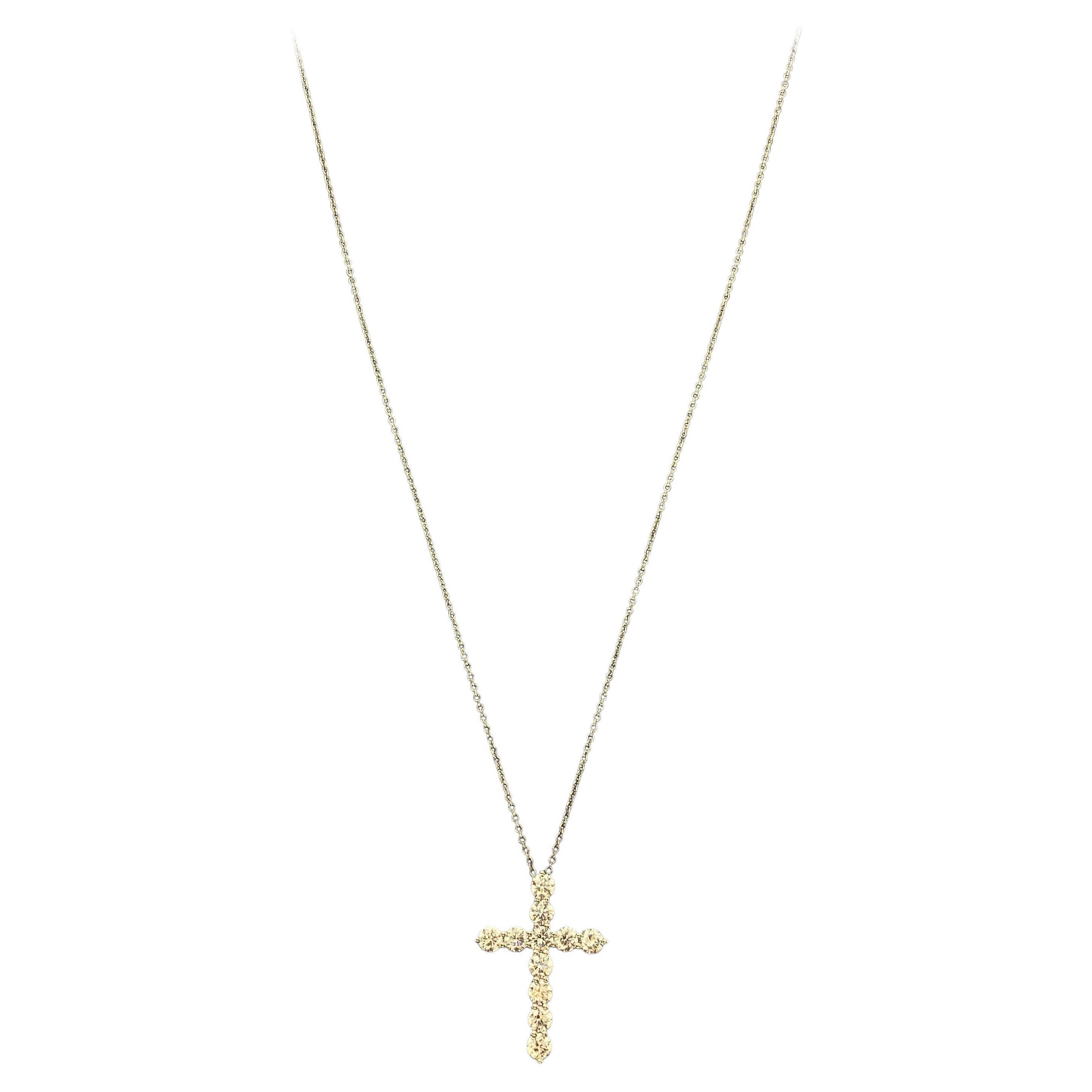 Tiffany Co Diamond Cross Large pt950 For Sale