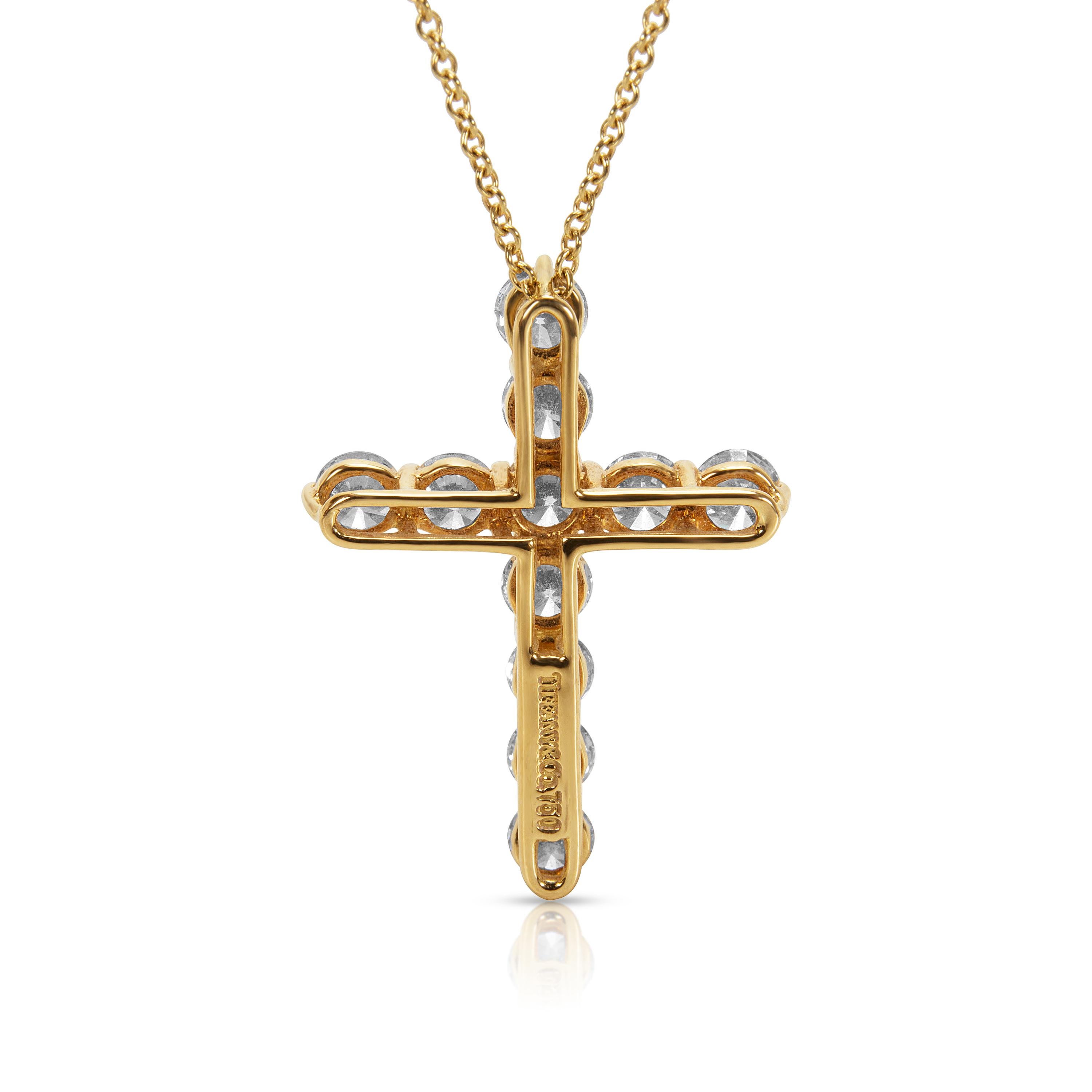 Retails for 9,700 USD. Pre-owned in excellent condition and recently polished. Photos of actual item. Chain is 16 inches in length. Cross is 27mm in length.

Stone Type: Diamond
# of Diamonds: 11
Total weight: 2.00 ctw
Shape: Round
Color: