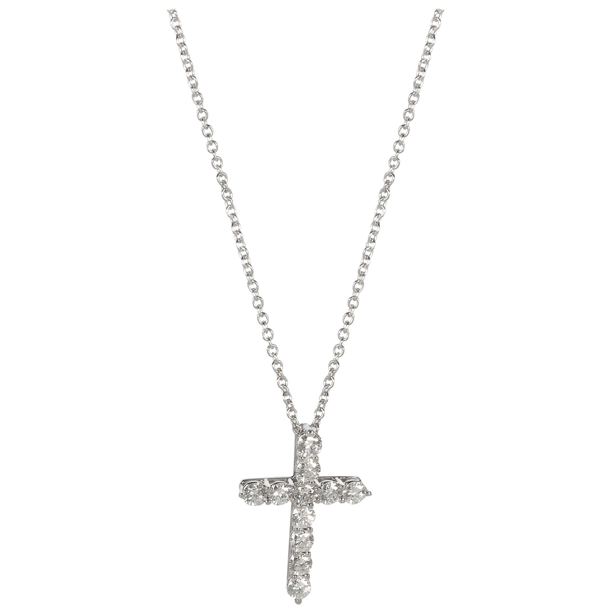 Tiffany & Co. Diamond Cross Necklace in Platinum 0.55 Carat