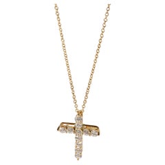 Tiffany & Co. Diamond Cross Pendant in 18k Yellow Gold 0.5 CTW