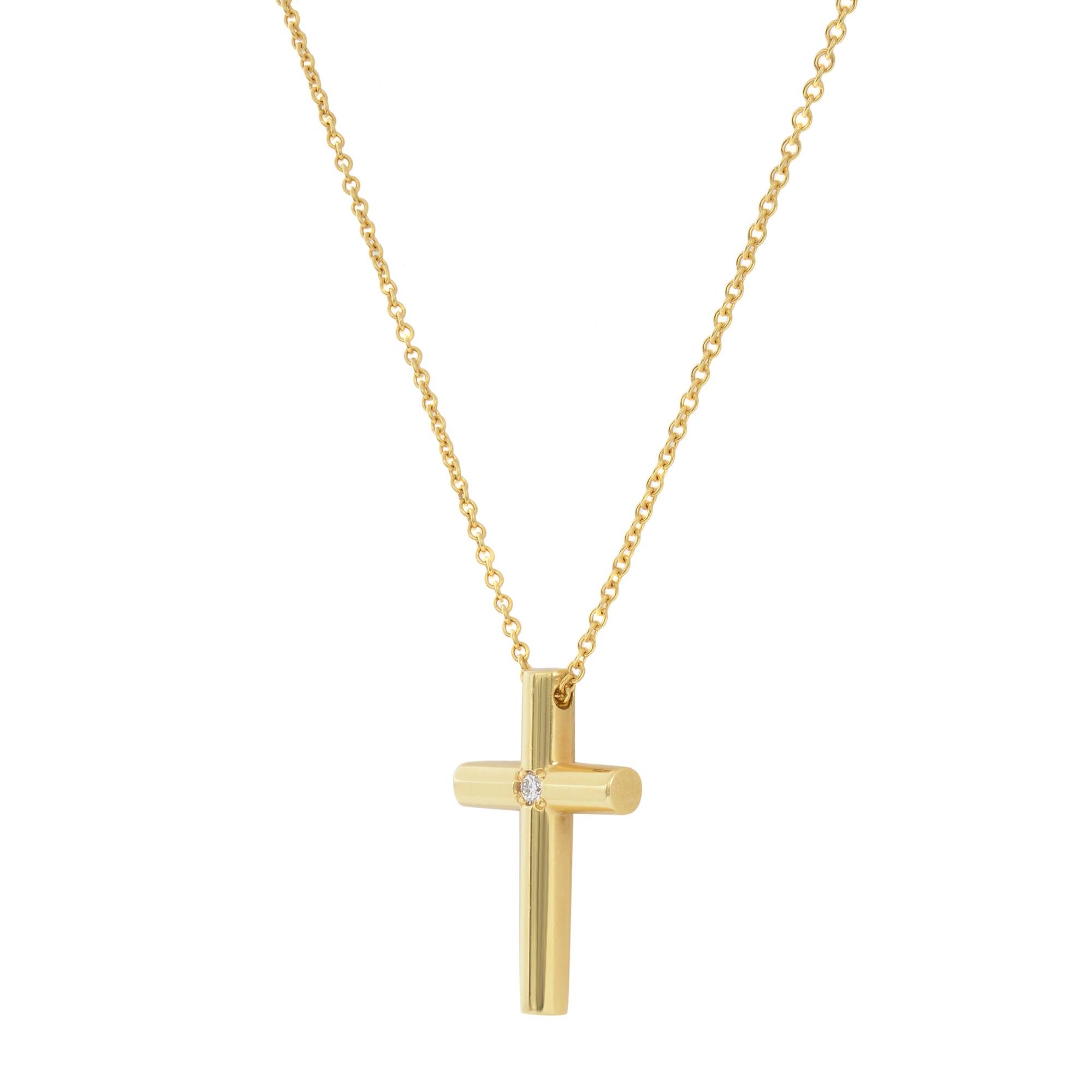 tiffany gold cross necklace