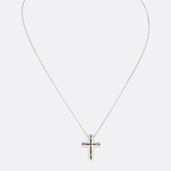Tiffany & Co. Diamond Cross Pendant Necklace