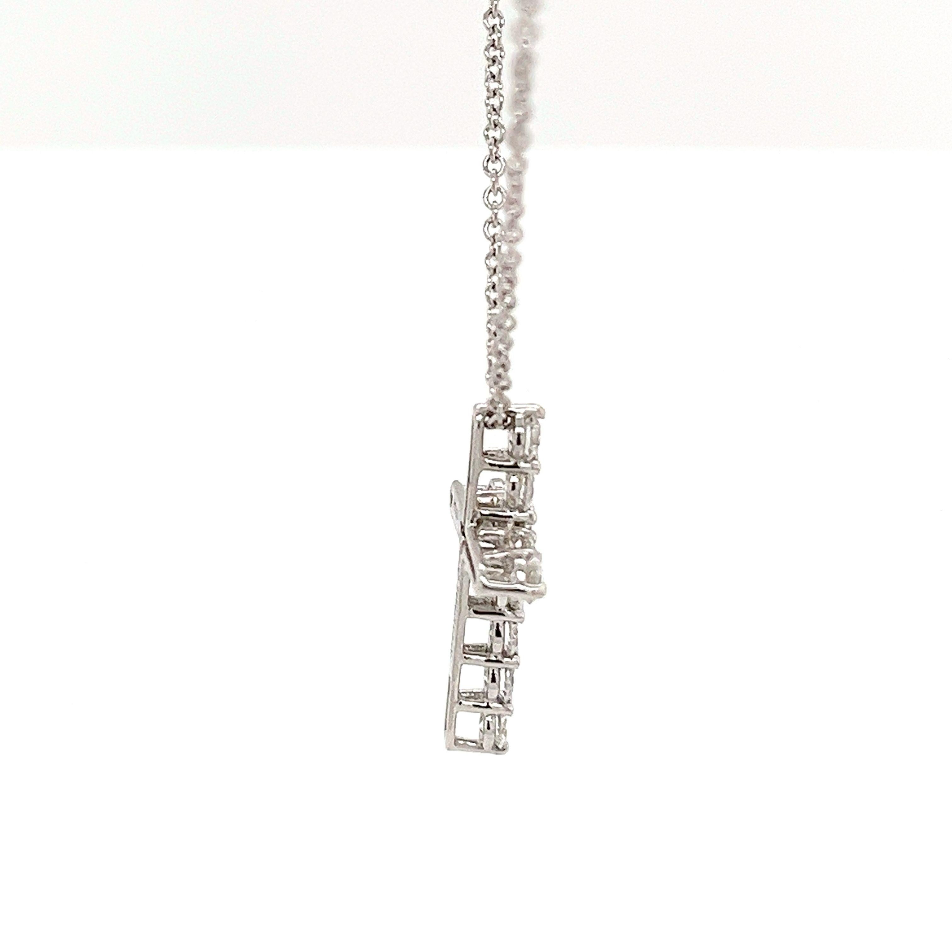 Tiffany & Co. Diamond Cross Pendant set with 0.42ct Round Diamonds For Sale 2