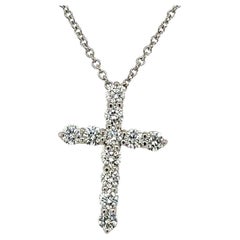 Tiffany & Co. Diamant-Kreuz-Anhänger mit 0,42 Karat runden Diamanten besetzt