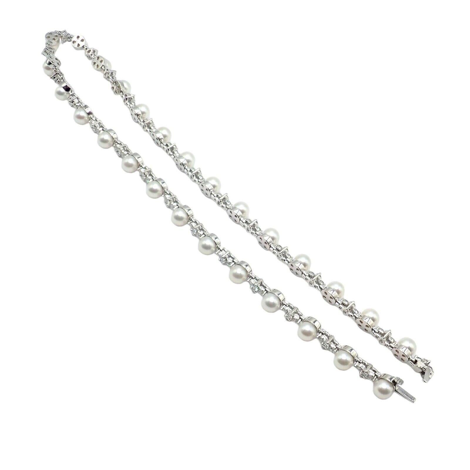 Tiffany & Co Aria Diamond Cultured Pearl Platinum Necklace For Sale 2