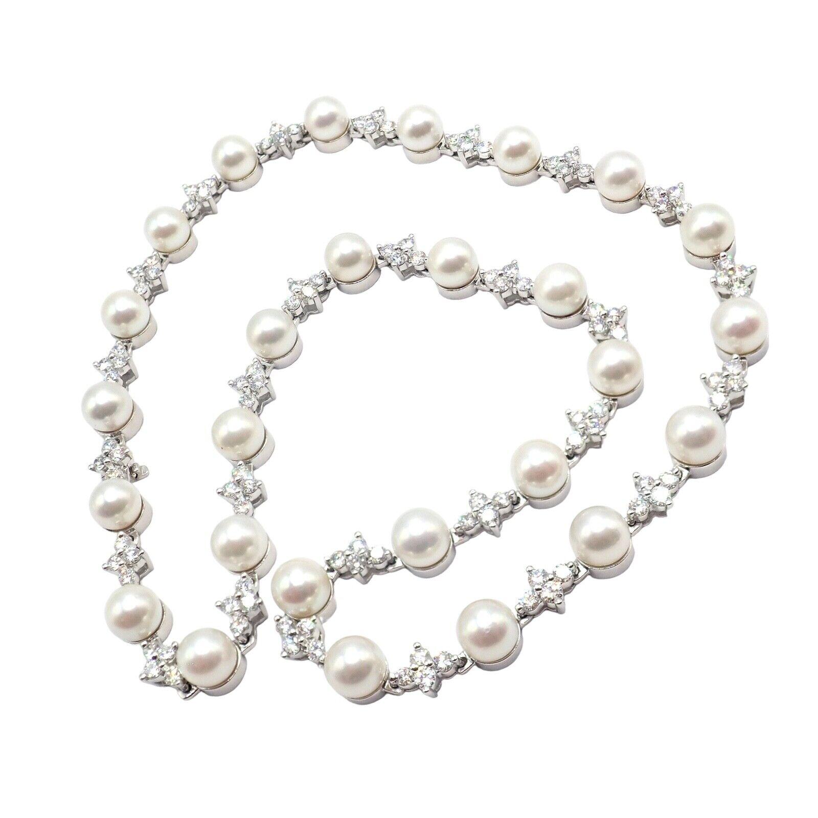 Tiffany & Co. Collier Aria en platine avec perles de culture et diamants en vente 6