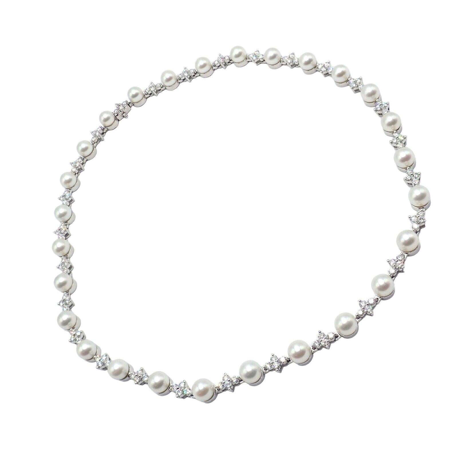 Platin-Halskette von Tiffany & Co, Aria Diamant-Zuchtperlen-Zuchtperlen im Angebot 1