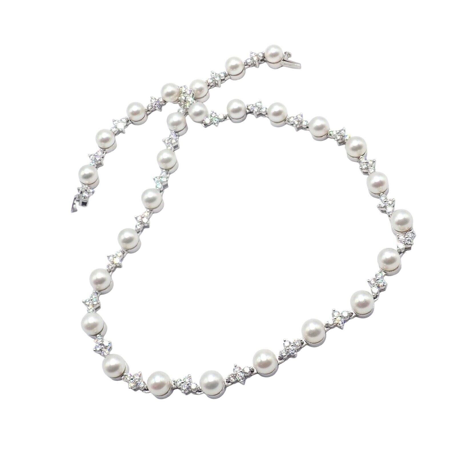 Platin-Halskette von Tiffany & Co, Aria Diamant-Zuchtperlen-Zuchtperlen im Angebot 2