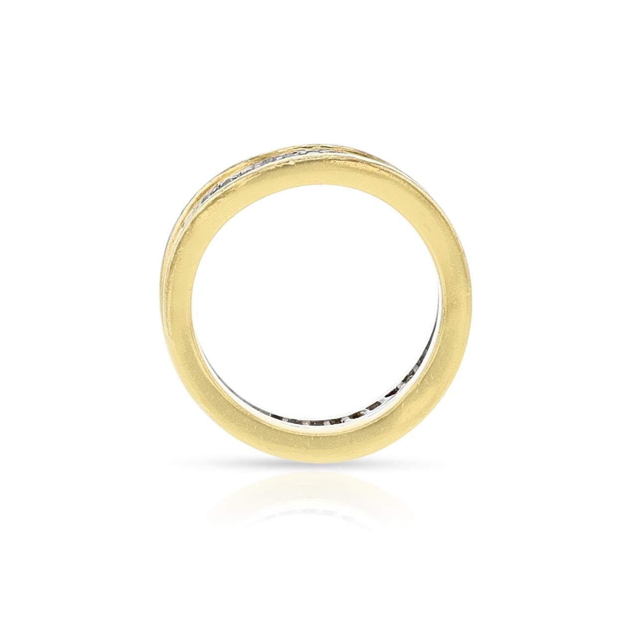 Women's or Men's Tiffany & Co. Diamond Curved Ring, 18k, Platinum For Sale
