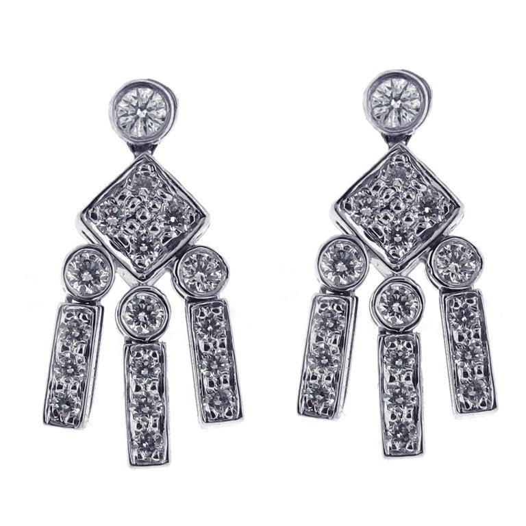 Tiffany and Co. Diamond Dangle Earrings For Sale at 1stDibs