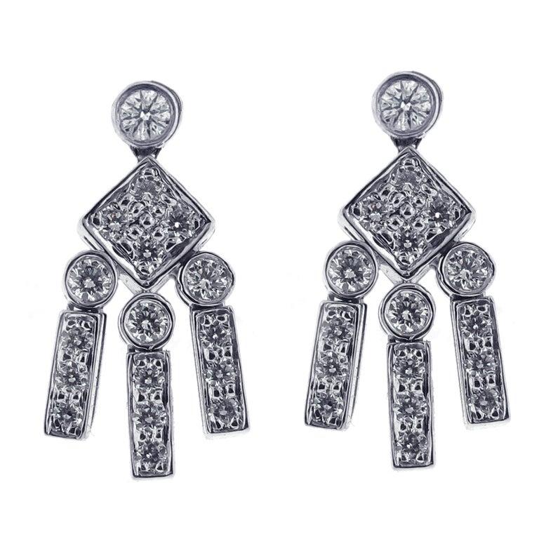 Tiffany & Co. Diamond Dangle Earrings In Excellent Condition In Bethesda, MD