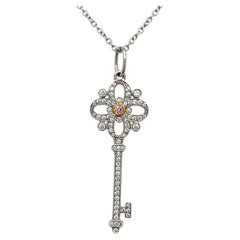 Tiffany & Co. Diamond Diamond Floret Key Platin-Anhänger