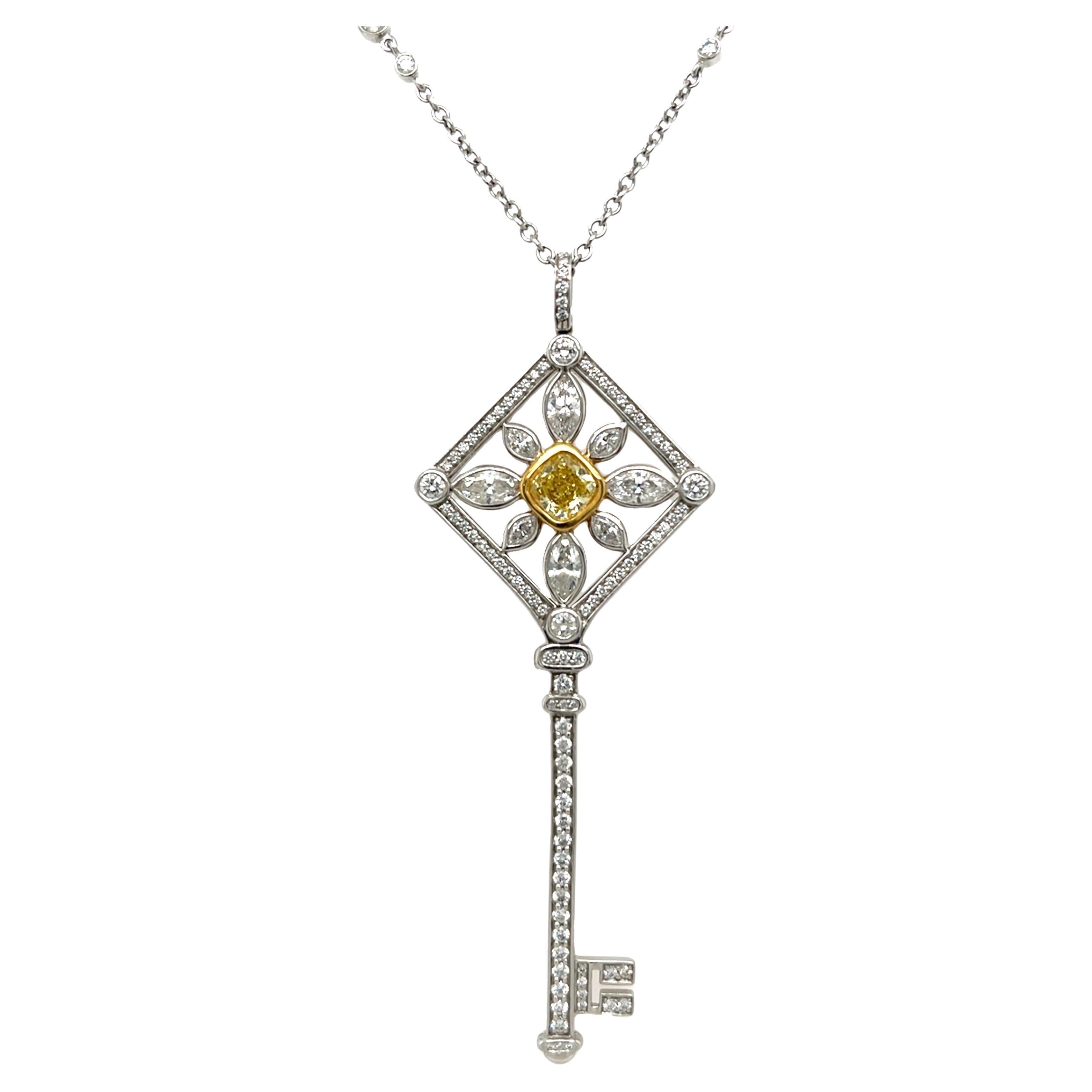 Platin-Anhänger mit Kaleidoskop-Schlüssel mit Diamanten und Diamanten von Tiffany & Co