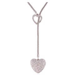 Tiffany & Co. Diamond Double Heart Lariat Necklace