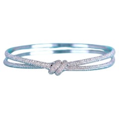Tiffany & Co. Bracelet double rangée de diamants en or blanc 18K 4.11 Carats