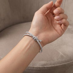 Tiffany & Co. Diamond Double Row Knot Bangle Bracelet 18K White Gold 4.11 Carats