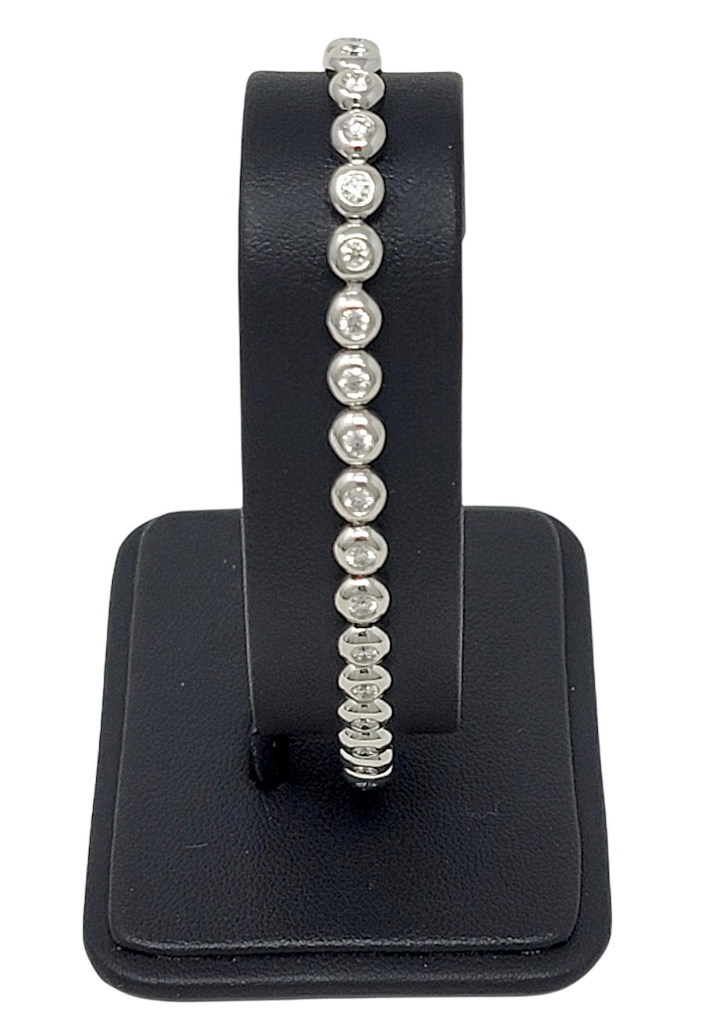 Tiffany & Co. Diamond Doughnut Bezel Set Line Bracelet 3.00 Carats in Platinum 4