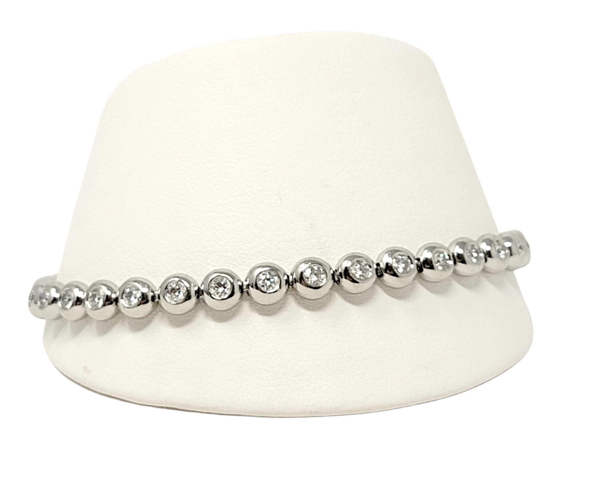 Tiffany & Co. Diamond Doughnut Bezel Set Line Bracelet 3.00 Carats in Platinum For Sale 6