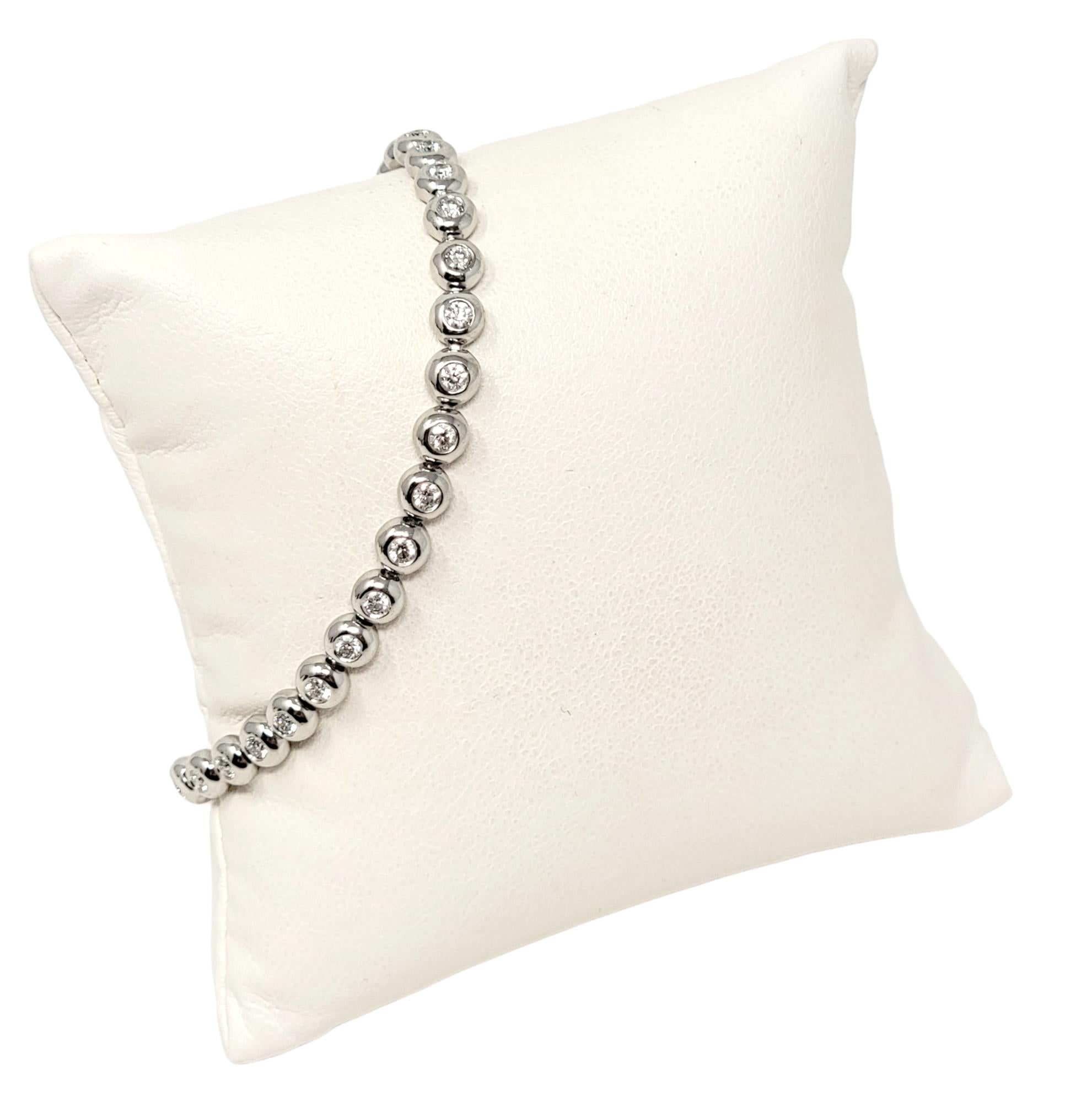 Tiffany & Co. Diamond Doughnut Bezel Set Line Bracelet 3.00 Carats in Platinum For Sale 7