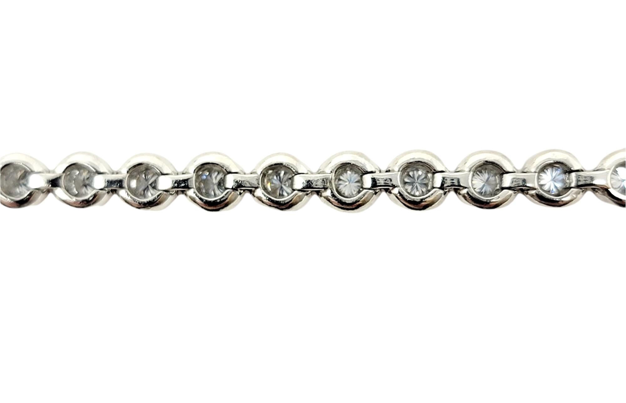Women's Tiffany & Co. Diamond Doughnut Bezel Set Line Bracelet 3.00 Carats in Platinum For Sale