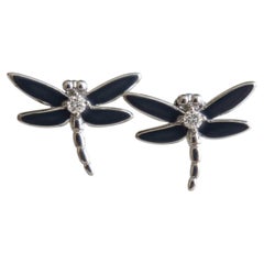 Tiffany & Co. Diamond Dragonfly Stud Earrings in 18k White Gold