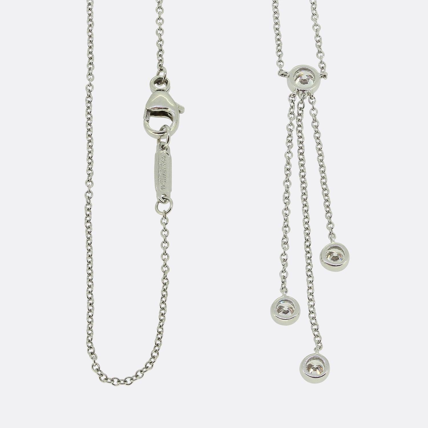 Brilliant Cut Tiffany & Co. Diamond Drop Necklace For Sale