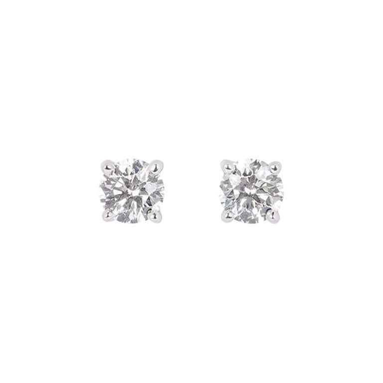 Tiffany and Co. Diamond Ear Studs 0.80 Total Carat at 1stDibs