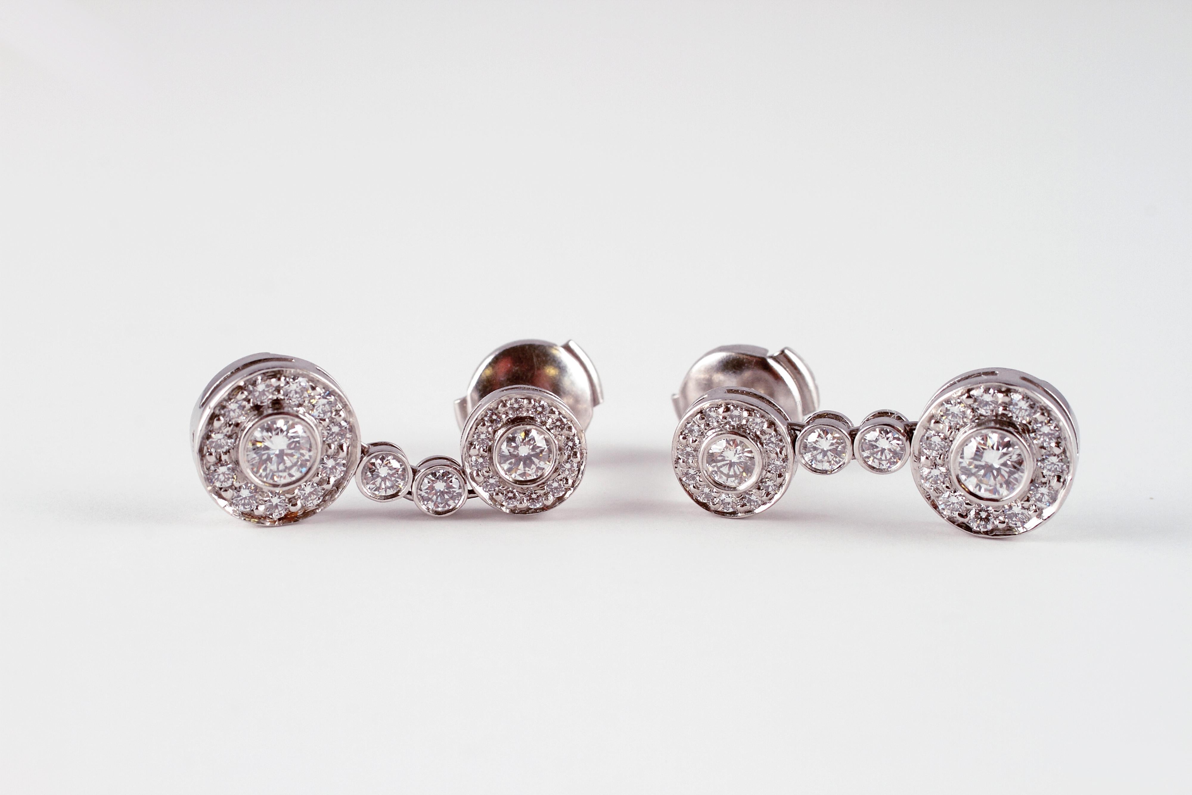 Round Cut Tiffany & Co. Diamond Earrings 