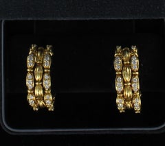 Tiffany & Co. Diamond Earrings Set in 18 Karat Yellow Gold in Original Box
