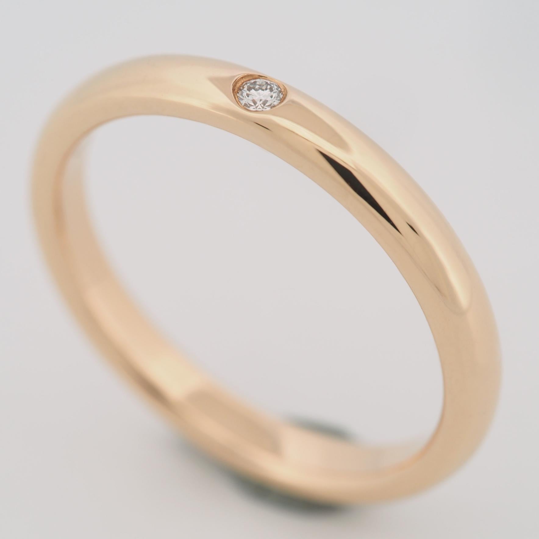 Artículo Auténtico Tiffany & Co. Alianza de Diamantes Elsa Peretti
Piedras: Diamante 
Metal: Oro rosa de 18 quilates
Tamaño del anillo: US SIZE 7.0 UK SIZE N 1/4
Diámetro interior: 17.35 mm
Medida: 2,5 mm
Peso: 3,8 gramos
Estado: Usado
