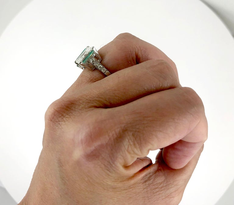 Women's Tiffany & Co. Diamond, Emerald Twin Ring For Sale