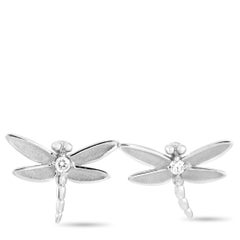 Tiffany & Co. Diamond and Enamel Pearl Gold Dragonfly Necklace and Earring Set