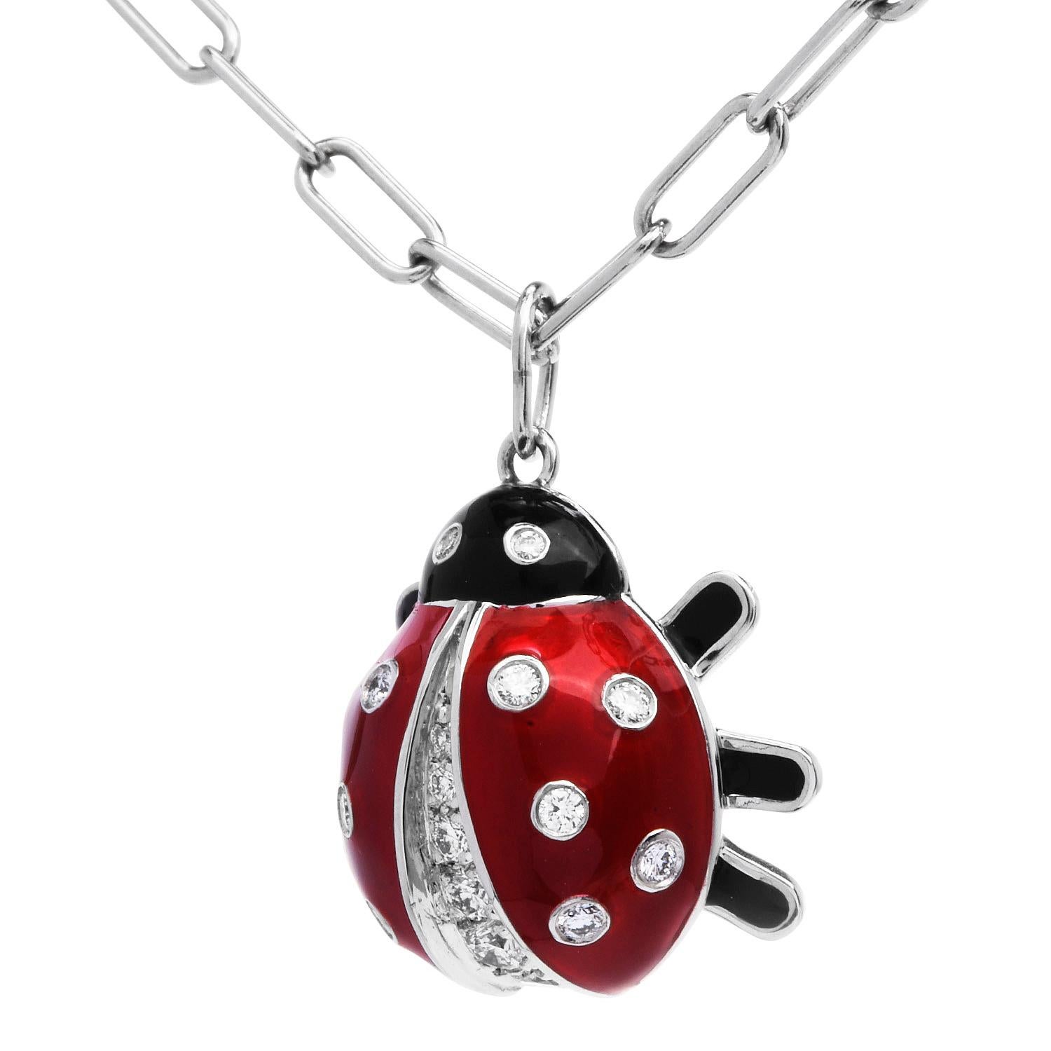 ladybug diamond necklace