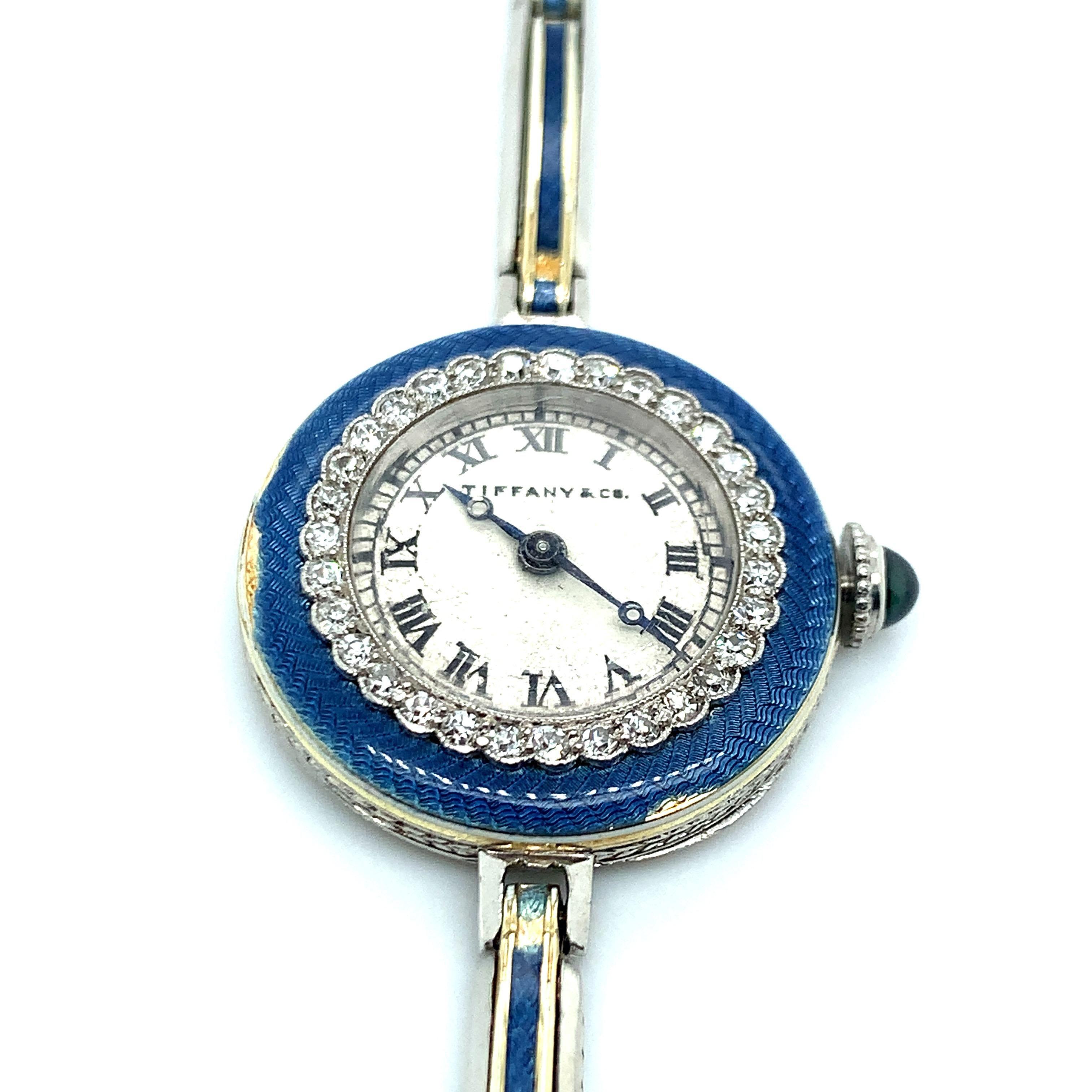 Tiffany & Co. Diamant-Emaille-Uhr im Zustand „Gut“ im Angebot in New York, NY