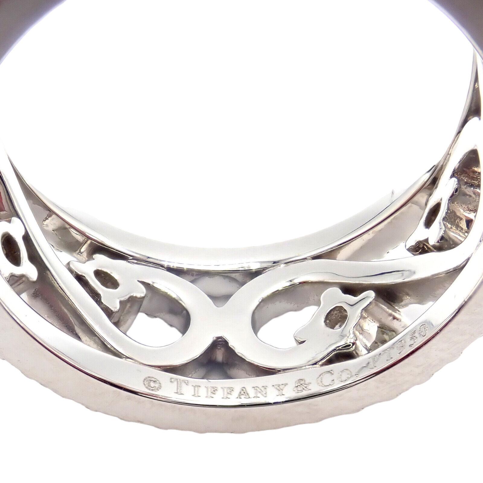 Tiffany & Co. Diamond Enchant Scroll Wide Platinum Band Ring im Angebot 5