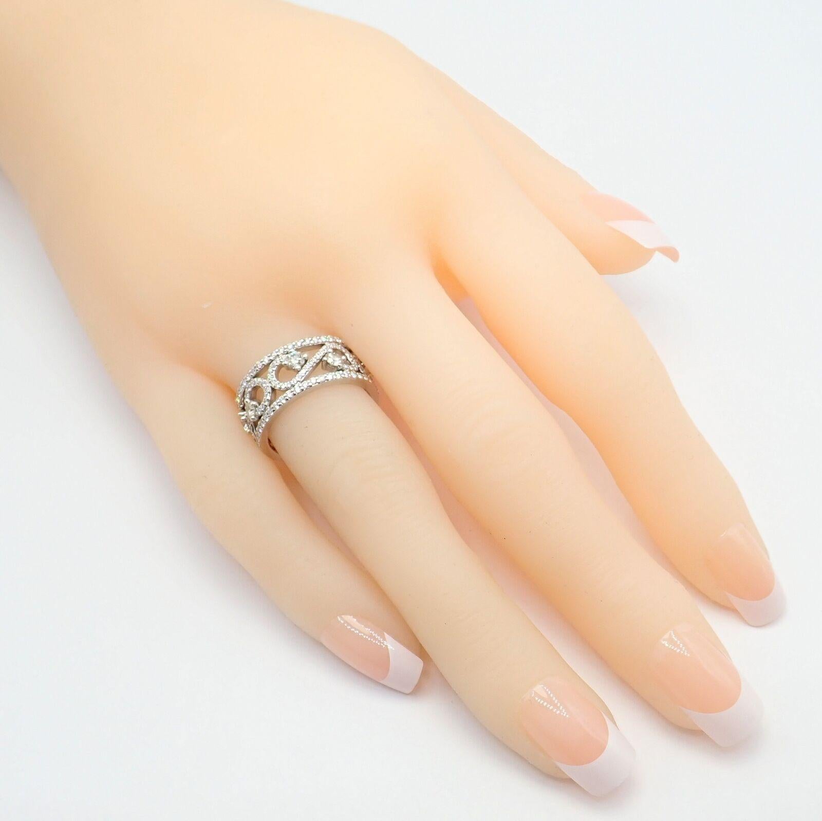 Tiffany & Co. Diamond Enchant Scroll Wide Platinum Band Ring im Angebot 6