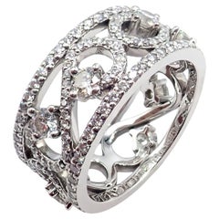 Tiffany & Co Diamond Enchant Scroll Wide Platinum Band Ring