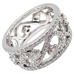 Tiffany & Co Diamond Enchant Scroll Wide Platinum Band Ring