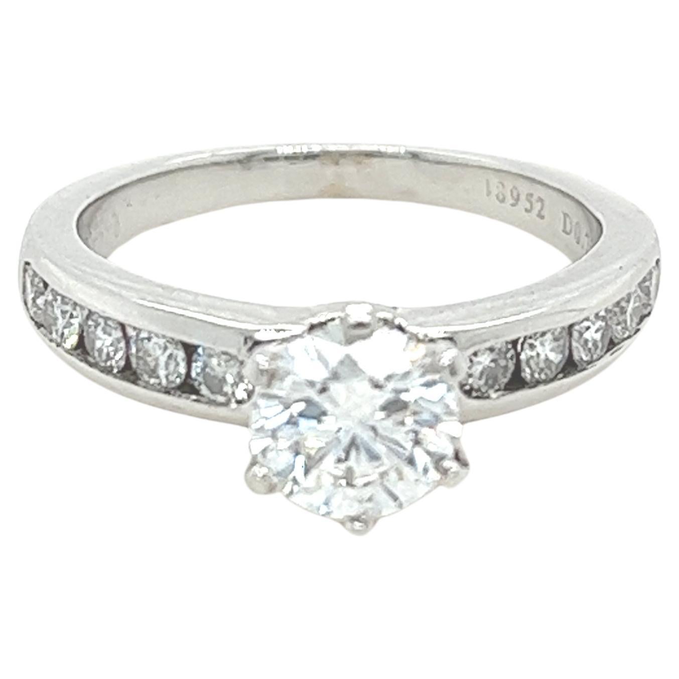 Tiffany & Co Diamond Engagement Ring 1.12ct For Sale