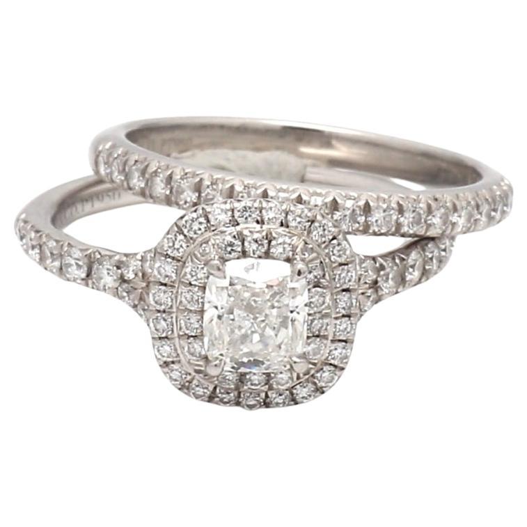 Tiffany & Co., Diamond Engagement Ring and Matching Wedding Band For Sale