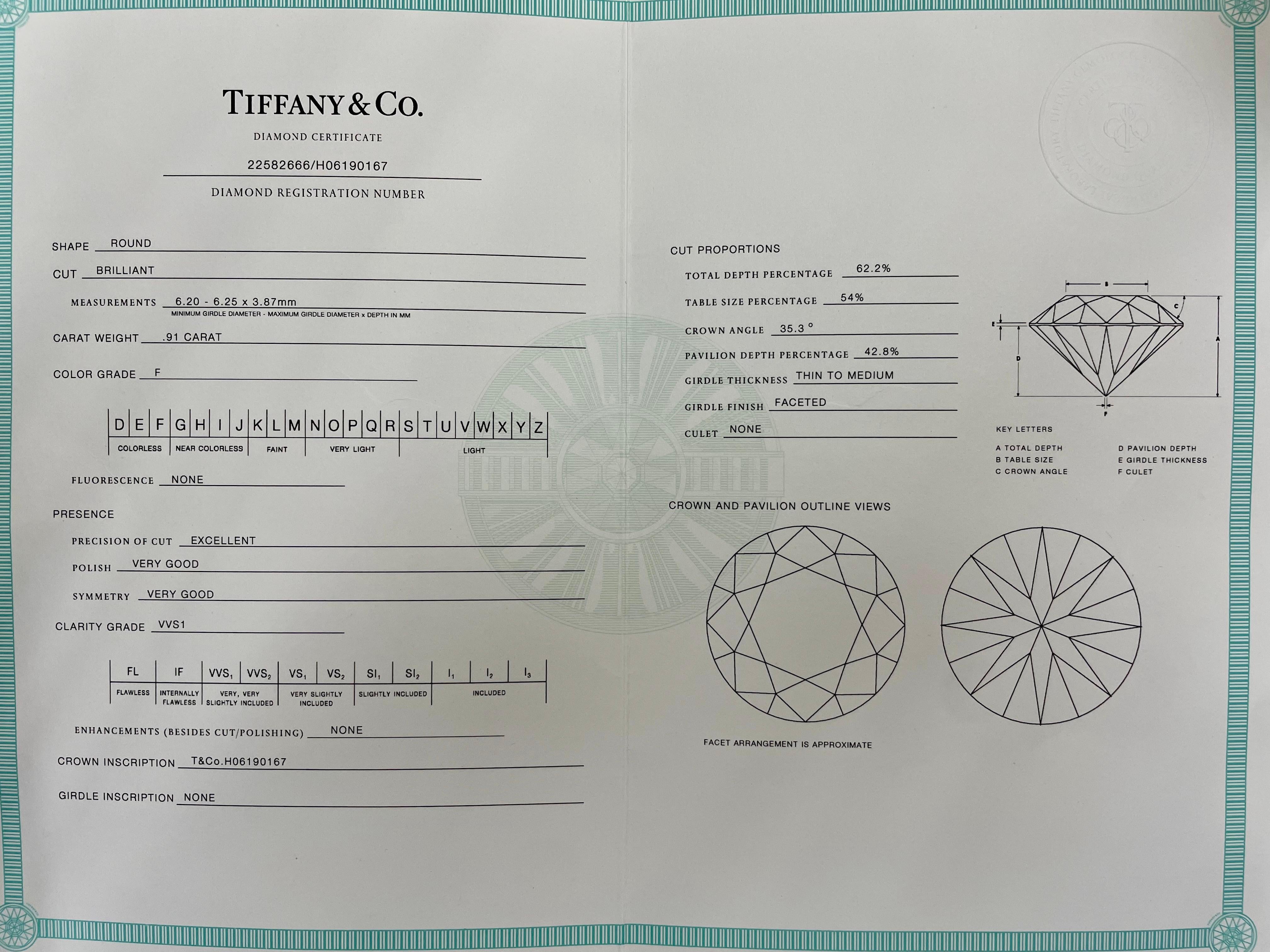 Tiffany & Co., Diamond Engagement Ring For Sale 2