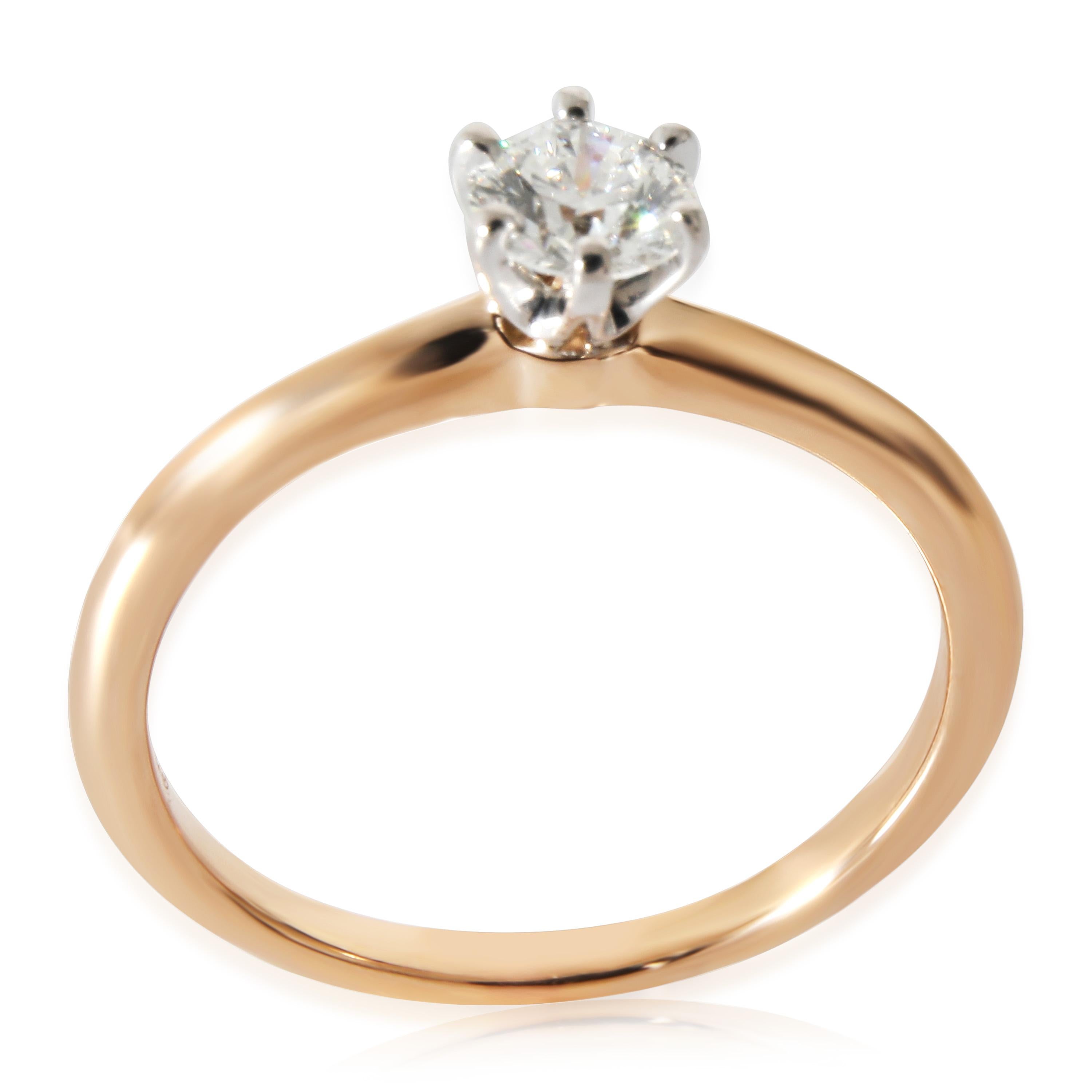 Tiffany & Co. Bague de fiançailles en or rose/platine 18k F IF 0.3 CTW en vente 2