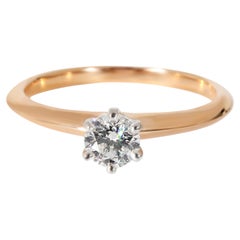 Tiffany & Co. Diamond Engagement Ring in 18k Pink Gold/Platinum F IF 0.3 CTW