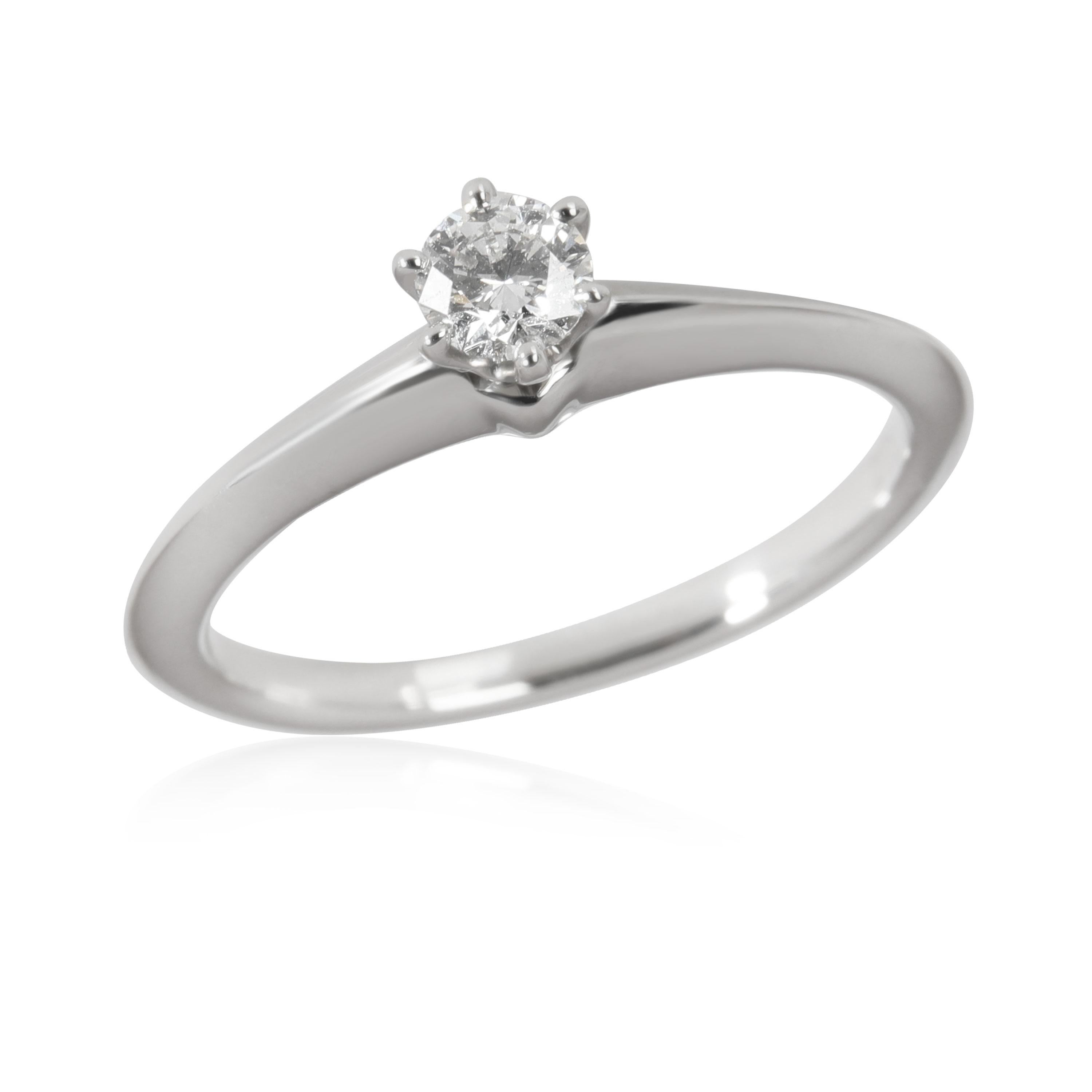 Round Cut Tiffany & Co. Diamond Engagement Ring in 950 Platinum G VS1 0.2 CTW